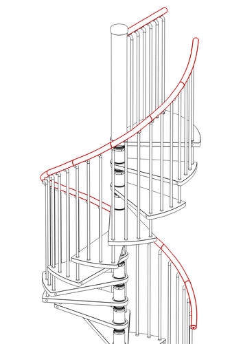 Complete Wooden Spiral Handrail Type "Gamia"