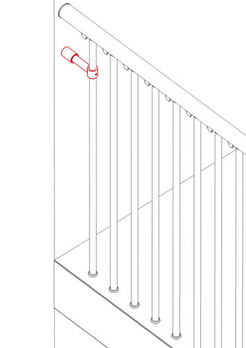 Baluster to Wall Connector Type "Exterior Zink"