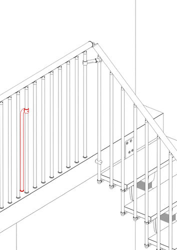 Balustrade-Vloer Verbinding Type "Exterior Zink"