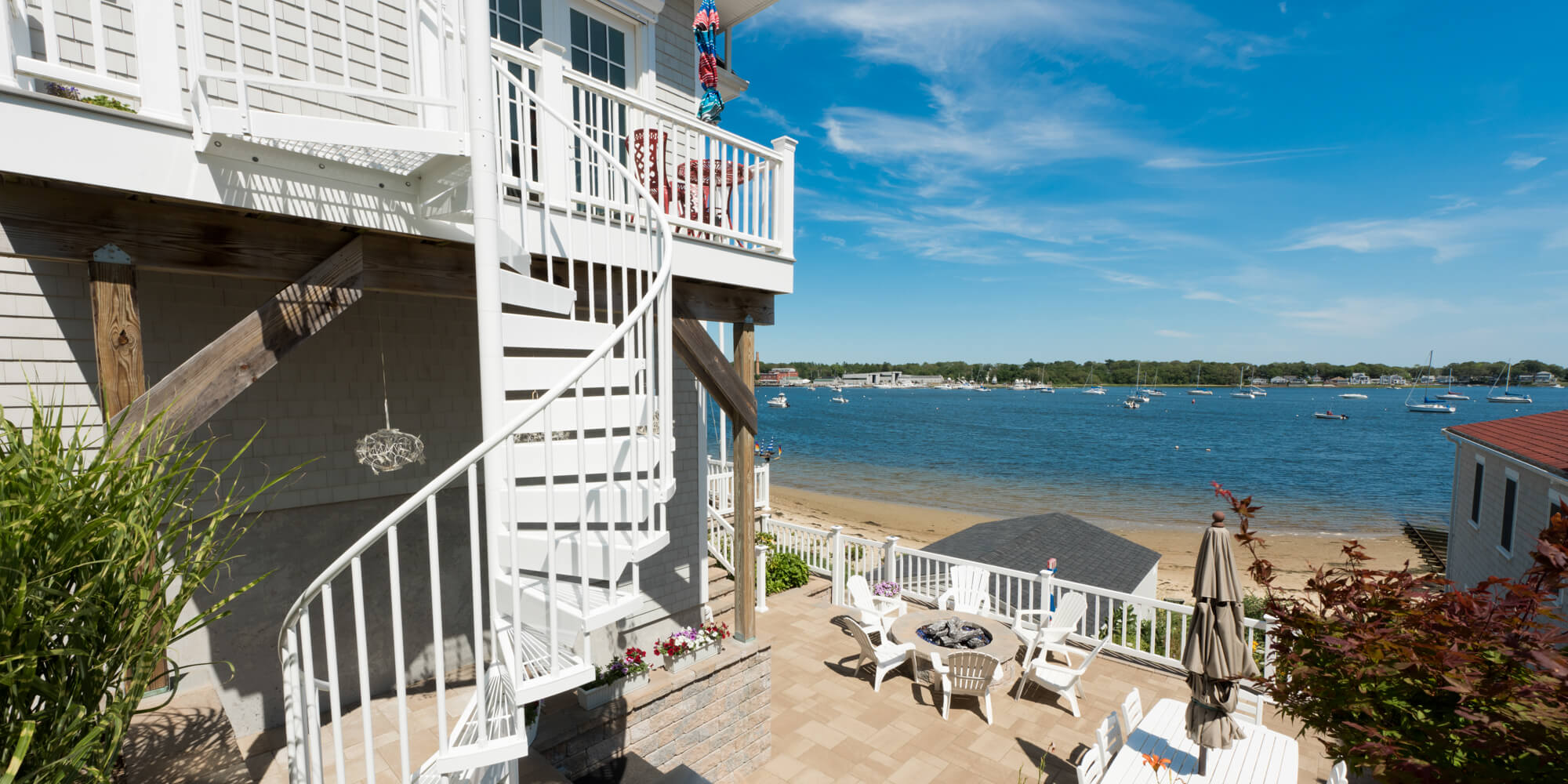 Outdoor Spiral Staircase Powder Coated White