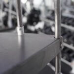 Gym with Unfinished, Steel Spiral Staircase